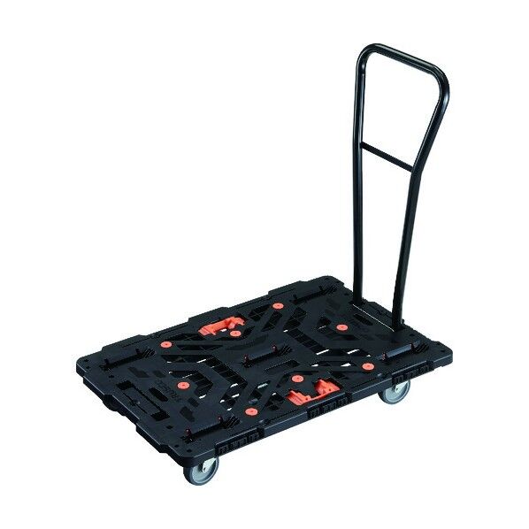 連結式樹脂製平台車 ビートル 900X600 自在5輪 脱着式ハンドル付 とめたろう付 BT900J5H-E100T 1点