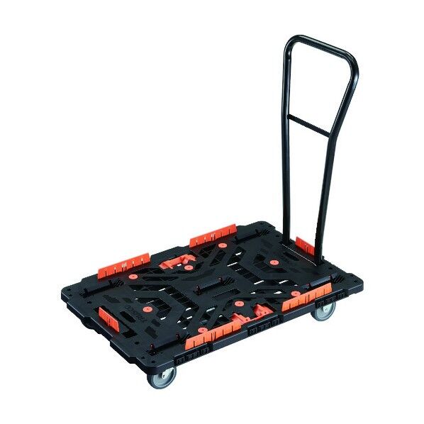 連結式樹脂製平台車 ビートル 900X600 自在3輪 脱着式ハンドル付 柵 とめたろう付 BT900KJ3H-E100T 1点