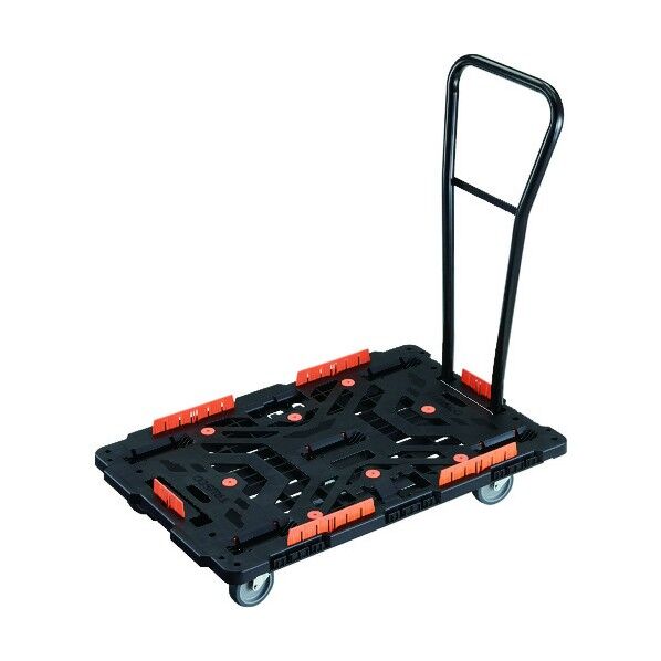 連結式樹脂製平台車 ビートル 900X600 自在5輪 脱着式ハンドル付 柵付 BT900KJ5H-E100 1点