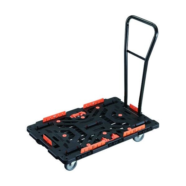 連結式樹脂製平台車 ビートル 900X600 自在5輪 脱着式ハンドル付 柵 とめたろう付 BT900KJ5H-E100T 1点