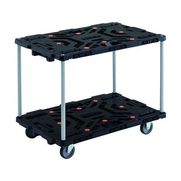 連結式樹脂製2段台車 ビートル 900X600 自在3輪 ハンドルなし BT920J3-E100 1点