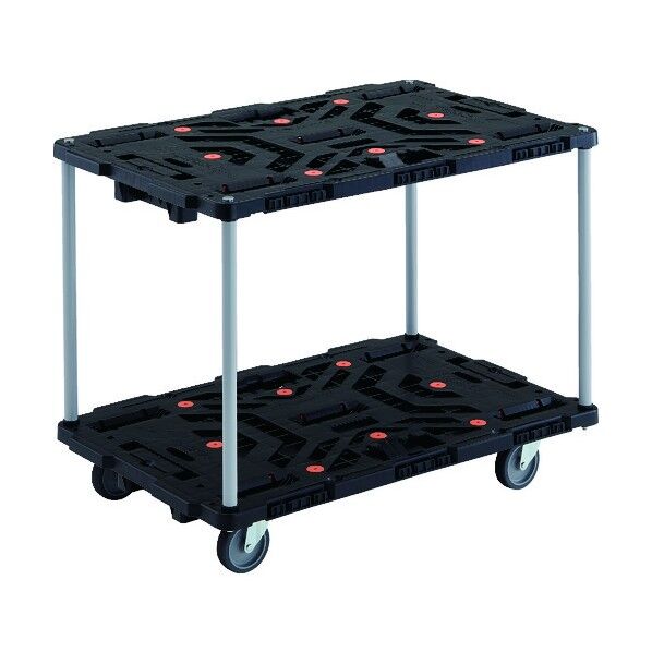 連結式樹脂製2段台車 ビートル 900X600 自在5輪 ハンドルなし BT920J5-E100 1点