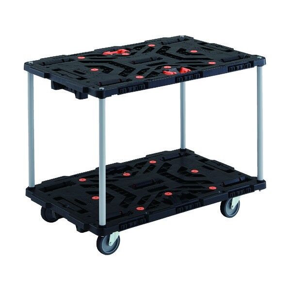 連結式樹脂製2段台車 ビートル 900X600 自在5輪 とめたろう付 ハンドルなし BT920J5-E100T 1点