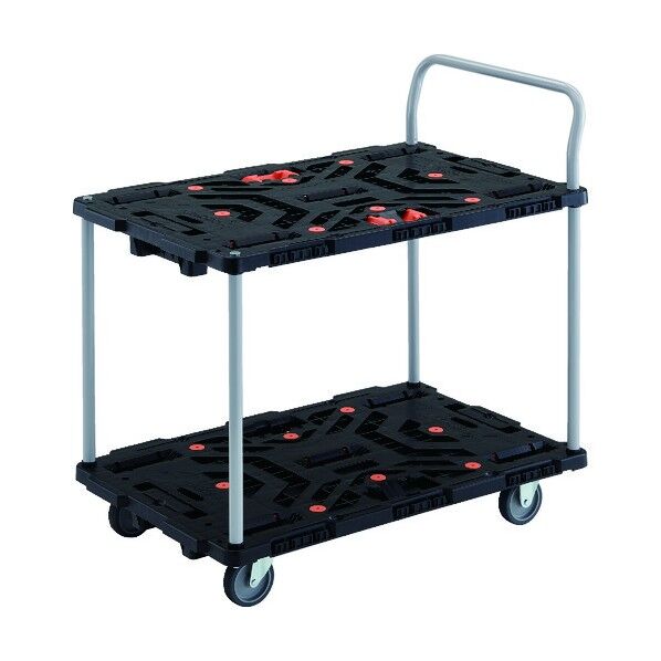 連結式樹脂製2段台車 ビートル 900X600 自在3輪 とめたろう ハンドル付 BT924J3-E100T 1点