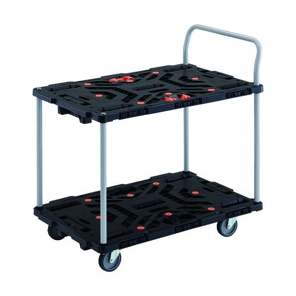 連結式樹脂製2段台車 ビートル 900X600 自在5輪 とめたろう ハンドル付 BT924J5-E100T 1点