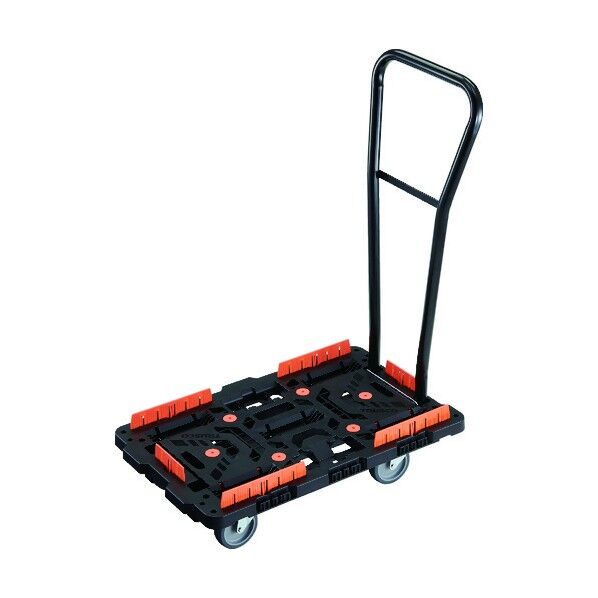 トラスコ(TRUSCO) 連結式樹脂製平台車 ビートル 700X450 自在5輪 脱着式ハンドル付 柵付 BT700KJ5H-E100 1点