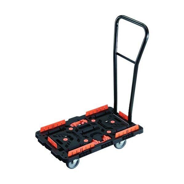 連結式樹脂製平台車 ビートル 700X450 自在5輪 脱着式ハンドル付 柵 とめたろう付 BT700KJ5H-E100T 1点