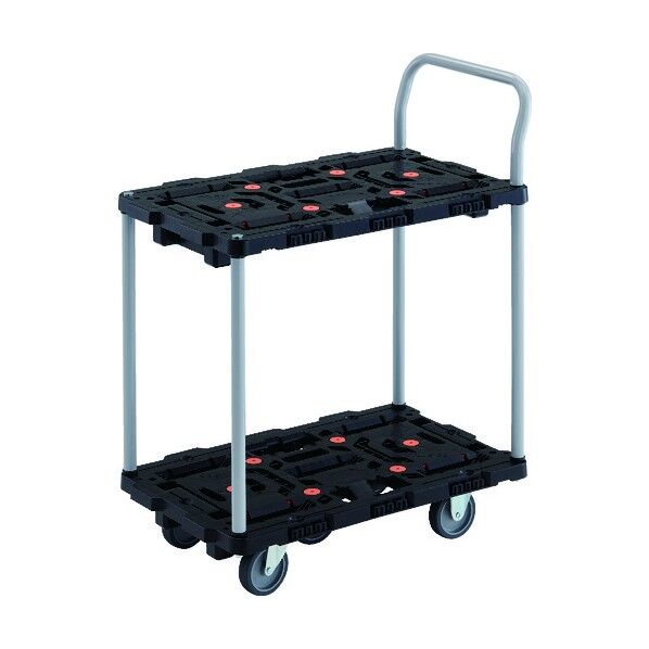 連結式樹脂製2段台車 ビートル 700X450 自在3輪 とめたろう ハンドル付 BT724J3-E100T 1点