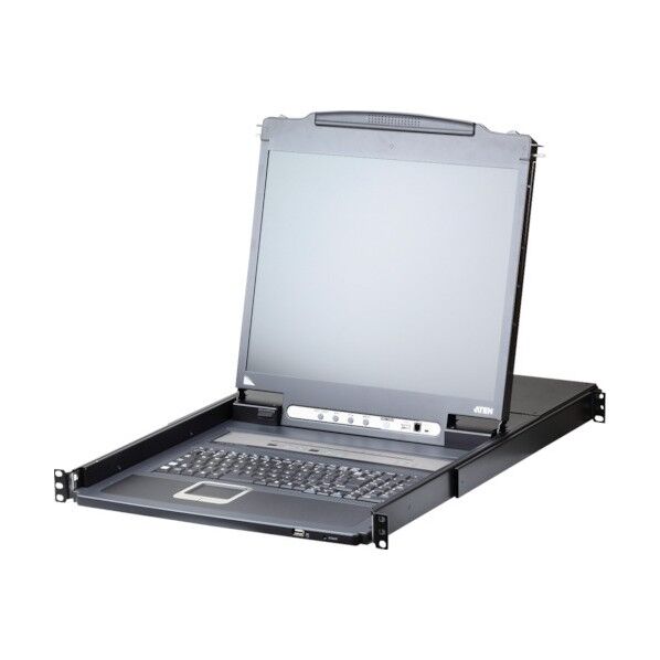 IP-KVMドロワー 8ポート/PS/2/USB/VGA/17インチ LCD/ロングレール (デイジーチェーンポート搭載、USBデバイス対応)