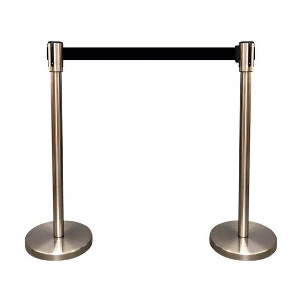 ステンレススタンドバリケード 2m 黒 2台セット C0002-2BK 1点