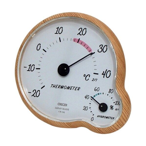木目調温湿度計