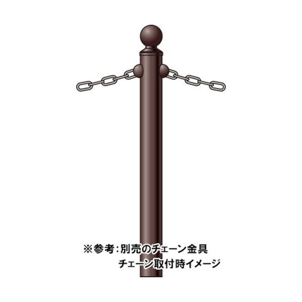 鋼製タイプ(チェーン柵)シティタイプ車止め部材(半球ギボシ支柱) 中柱のみ CR1-1-89 NAKATYUU 1点