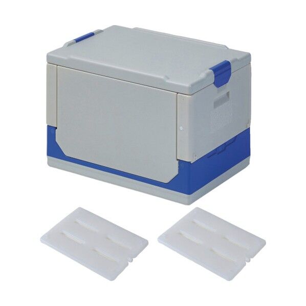 クールワン折りたたみ保冷ボックス(GY)冷凍保冷剤2個付(500G)セット 460-8579 1点