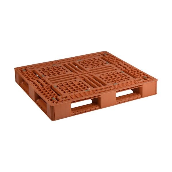 プラスチックパレットFAー1110 片面四方差し ブラウン FA-1110 1点