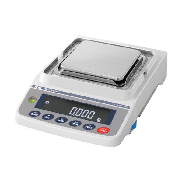 校正用分銅内蔵型防塵・防水汎用天びん GX-203WP ひょう量220g×最小表示0.001g JCSS校正付 GX203AWP-00J00 1点