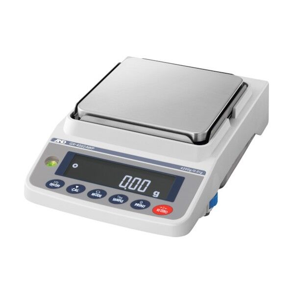 校正用分銅内蔵型防塵・防水汎用天びん GX-4002WP ひょう量4200g×最小表示0.01g JCSS校正付 GX4002AWP-00J00 1点