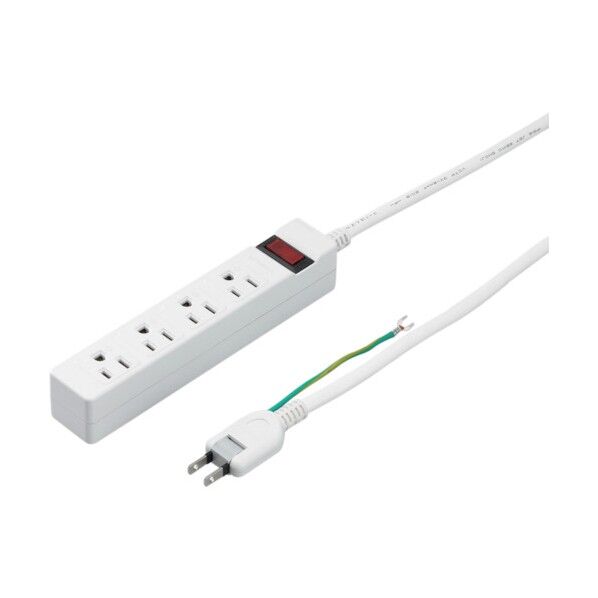 ブレーカー付 3P 4個口 2m ホワイト H9BJP412WH 1個