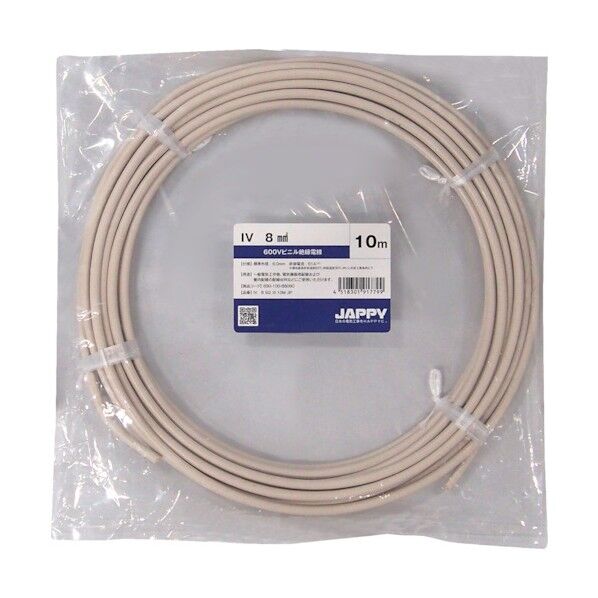 ビニル絶縁電線 IV 8 SQ WHT 50M JP 1点