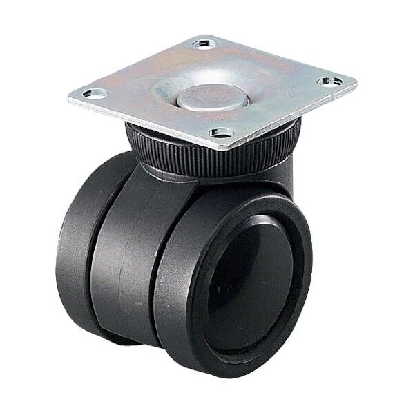 リフトロックキャスター ナイロン車 φ50 プレート 黒 高さ調整可 K100-50-PB 1点