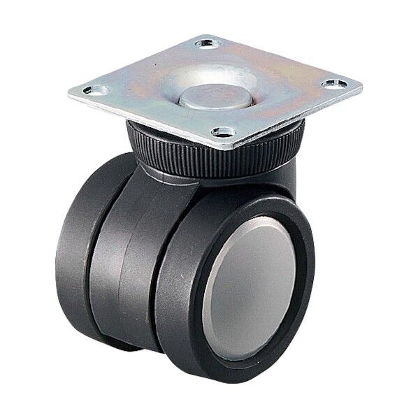 リフトロックキャスター ナイロン車 φ50 プレート シルバー 高さ調整可 K100-50-PS 1点