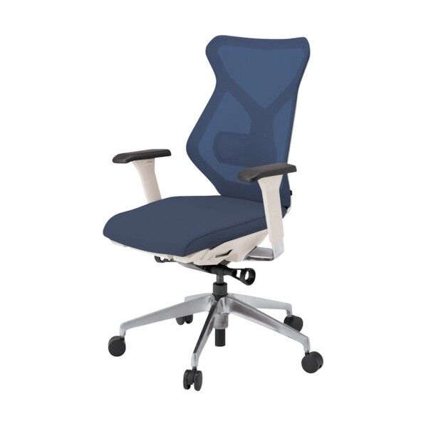 セクアチェア ハイバック ベースカラーZW アジャスタブル肘 張地 ネイビーブルー KG-367JV1-ZWB2 1点