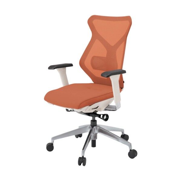 セクアチェア ハイバック ベースカラーZW アジャスタブル肘 張地 アンバーオレンジ KG-367JV1-ZWD3 1点
