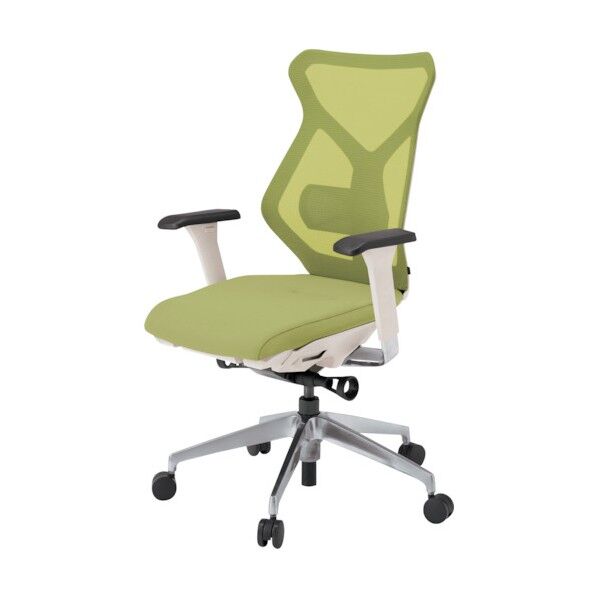 セクアチェア ハイバック ベースカラーZW アジャスタブル肘 張地 モスグリーン KG-367JV1-ZWQ6 1点