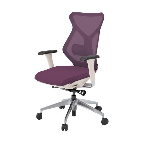 セクアチェア ハイバック ベースカラーZW アジャスタブル肘 張地 プラムパープル KG-367JV1-ZWX7 1点