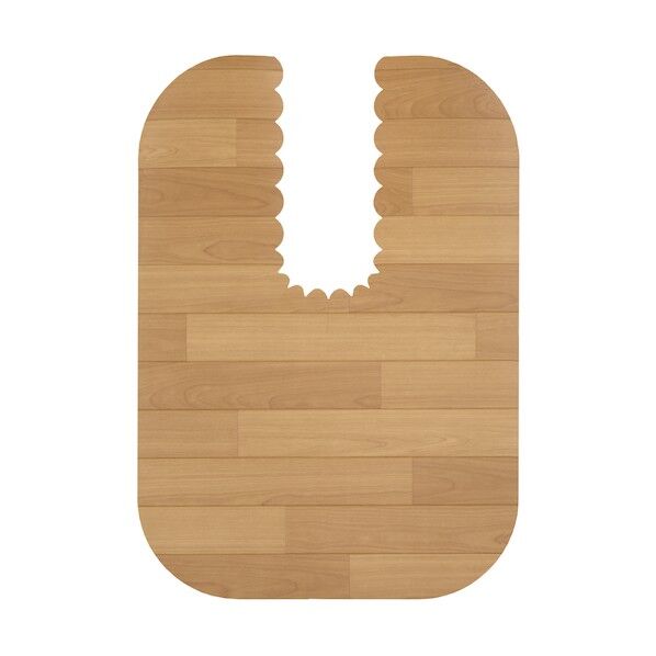 吸着拭けるフロアトイレマットウッド ロング ベージュ KV-17 1個