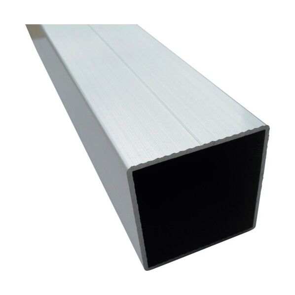 アルミ角パイプ角R2付V溝1本付50X50X1.6シルバクリア無4m LB100S 1本