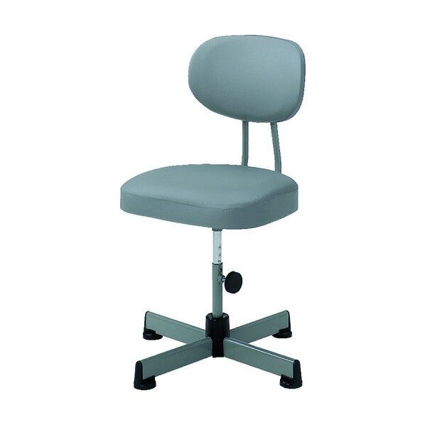 事務椅子ビニールレザー張りキャスター無グレー