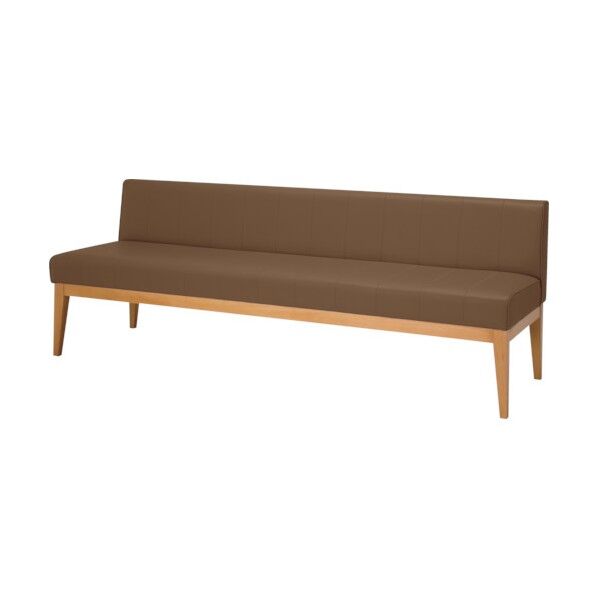 木脚ロビーチェア 3人用背付 ブラウン MBC-1818WD58-BR 1点