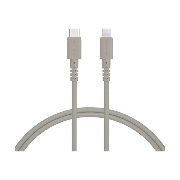 しなやかで絡まないシリコンケーブル 急速充電データ転送対応 USB-C to Lightning MOT-SCBCLG100-GY 1点