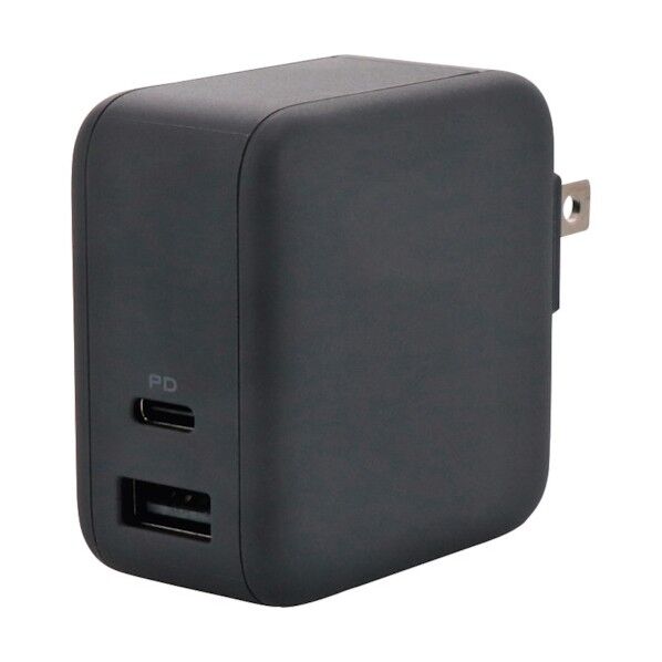 Power Delivery65W対応 USB Type-C×1ポート、USB Type-A×1ポート MOT-ACPD65WU1-BK 1点