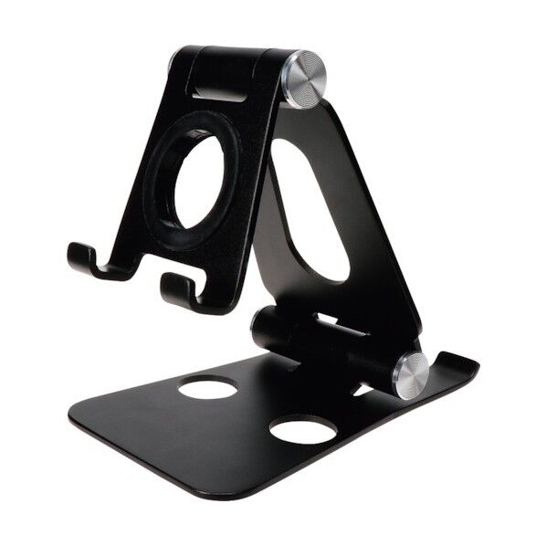 Apple Watchを乗せたまま充電可能なスマートフォン/タブレット対応3WAYスタンド 1年保証 ブラック MOT-AWSTD02-BK 1点