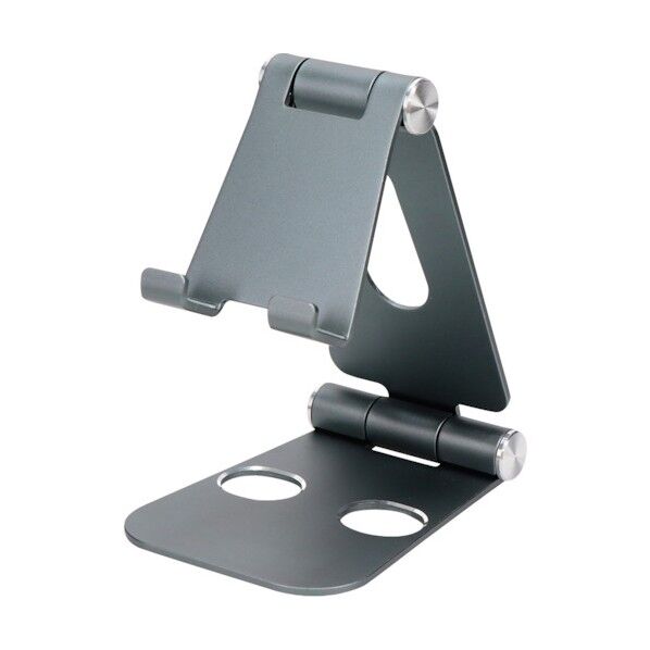 スタンドに乗せたまま充電 角度調整できるアルミスタンド スマートフォン/タブレット対応 (MOT-SPSTD02) ブルー MOT-SPSTD02-BL 1点