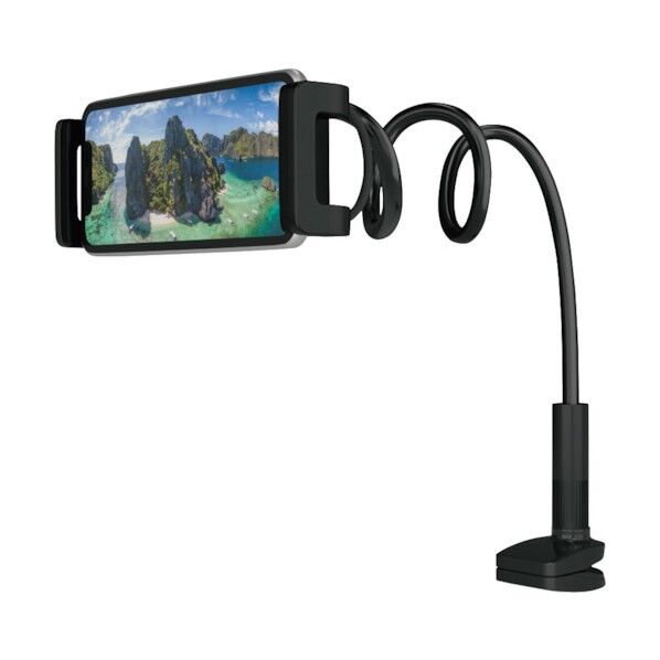 13インチまでのスマホ&タブレットに対応 フレキシブルアームスタンド 1年保証(MOT-SPSTD04) ブラック MOT-SPSTD04-BK 1点