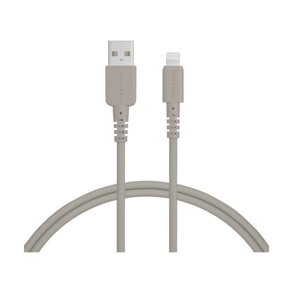 しなやかで絡まないシリコンケーブル 急速充電データ転送対応 USB-A to Lightning MOT-SCBALG100-GY 1点