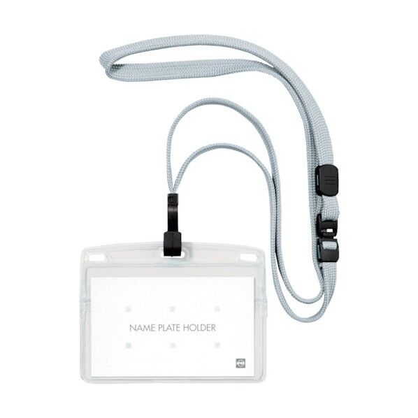 吊り下げ名札 フック式 ヨコ名刺 クールグレー NL-22-CGY 10枚