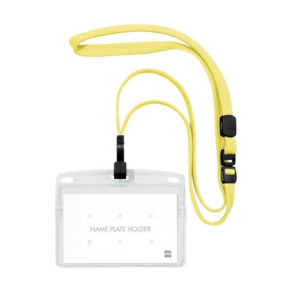 吊り下げ名札 フック式 ヨコ名刺  レモンイエロー NL-22-LEY 10枚