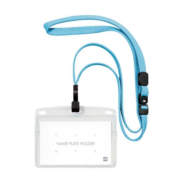 吊り下げ名札 フック式 ヨコ名刺 ミントブルー NL-22-MBU 10枚