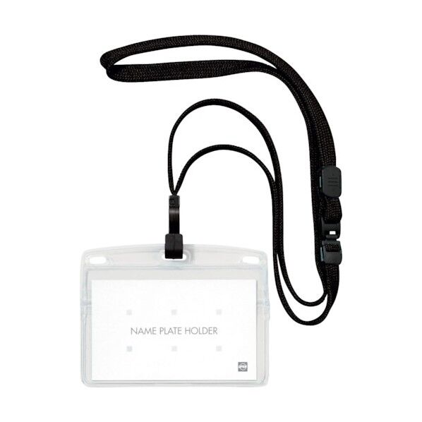 吊り下げ名札 フック式 ヨコ名刺 黒 NL-22P-BK 1枚