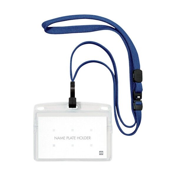 吊り下げ名札 フック式 ヨコ名刺 青 NL-22P-BU 1枚