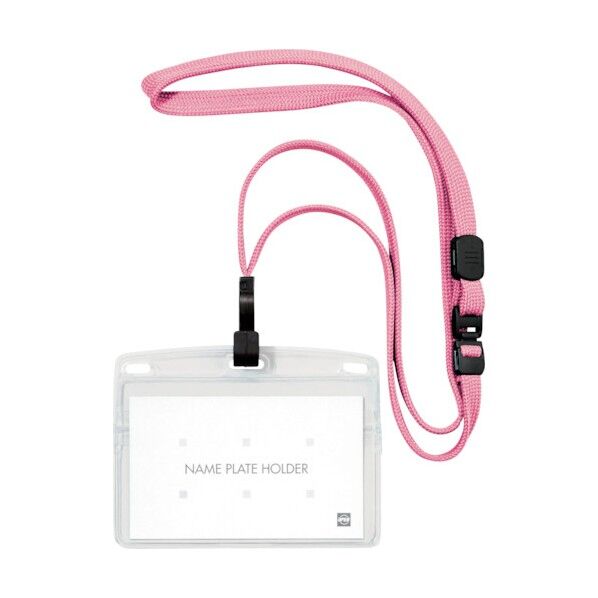 吊り下げ名札 フック式 ヨコ名刺 フレッシュピンク NL-22P-FPK 1枚