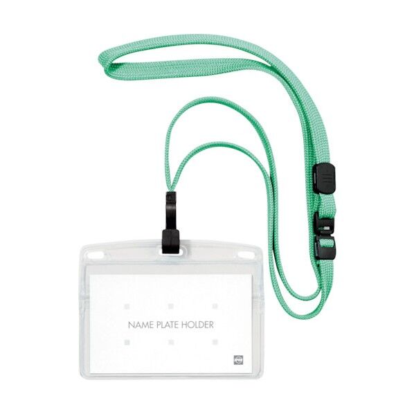 吊り下げ名札 フック式 ヨコ名刺 ミントグリーン NL-22P-MGN 1枚
