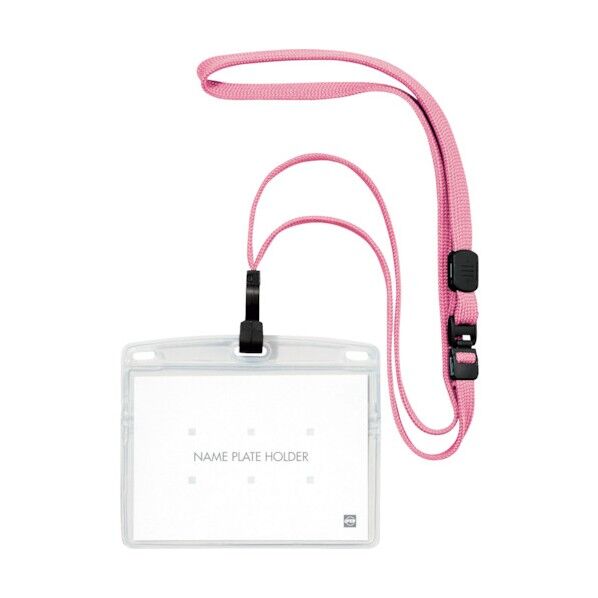吊り下げ名札 フック式 ヨコ特大 フレッシュピンク NL-23-FPK 10枚