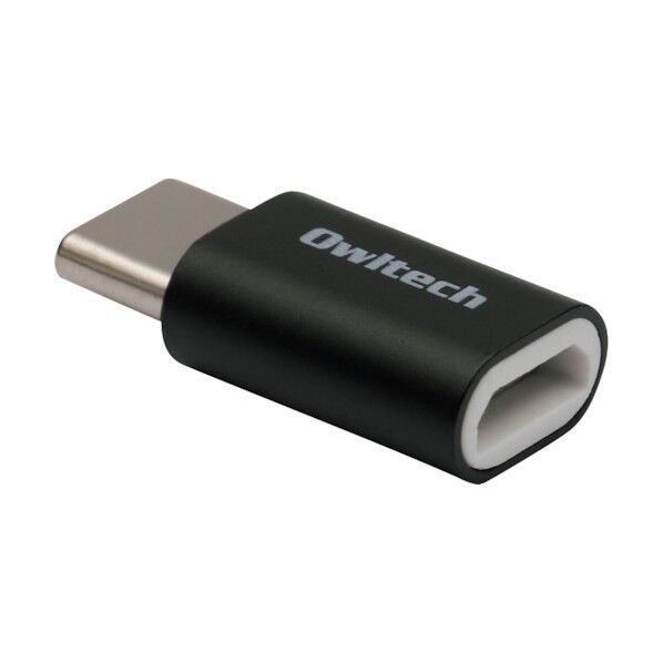 microUSB - USB Type-C変換アダプタ メタル調 ブラック OWL-ADCMFM-BK 1点
