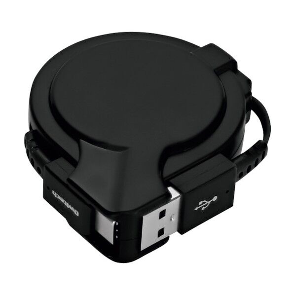 オウルテック 片側だけ引き出せる 巻取り式 USB Type-A to USB Type-Cケーブル katamaki OWL-CBKRPAC75-BK 1点