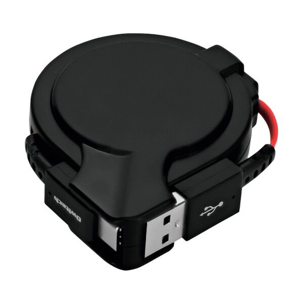 片側だけ引き出せる 巻取り式 USB Type-A to USB Type-Cケーブル katamaki OWL-CBKRPAC75-BKRE 1点