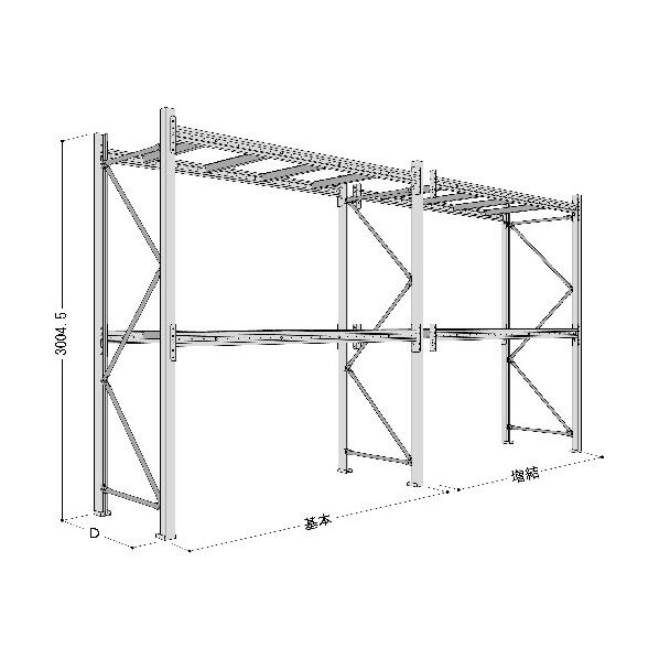 パレットラック2ton用単体 P6-30X25A208-3 1点